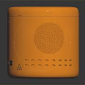 Orange Cylindrical Electronic Device With Button Indicator Light And Vent Holes 3d model