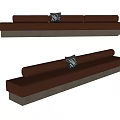 Modern Multi person Sofa With Brown Upholstery Decorative Pillow And Wooden Base Design