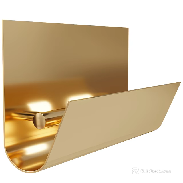 Sleek Modern Gold Wall Lamp With Geometric Metal Panel And Folding Design For Home Decor 3d model 