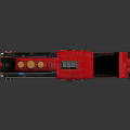 Red Electric Toy Train With Red Body Wheels And Reflective Surface Design
