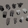 Various Caster Wheels In Different Designs Black And Silver For Furniture Use