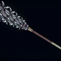 Medieval Spiked Mace With Long Wooden Handle And Metal Combat Head