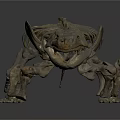 Ancient Turtle Reptile Fossil Skeleton Featuring Complete Shell And Limb Bones