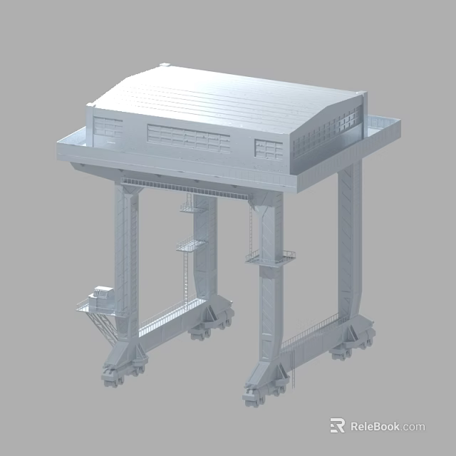 Heavy Duty Industrial Equipment With Steel Structural Frame And Support Columns 3d model 