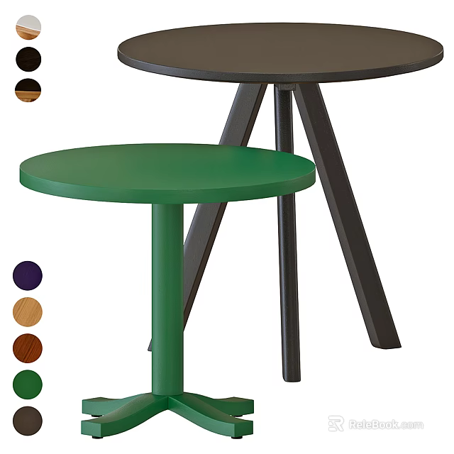 Stylish Modern Side Table With Multiple Color Options And Various Base Designs 3d model 