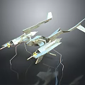 Two Modern Metal Airplane Models With Reflective Surfaces On Dark Background 3d model