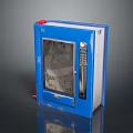 Blue Book Shaped Household Storage Box With Transparent Panel Dial And Handle