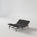 Black Metal Single Bed Frame With Foldable Design And Supportive Slats 3d model