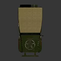 Vintage Military Jeep Olive Green With Canvas Top Star Emblem And Large Tires