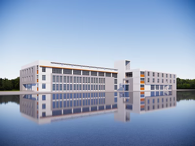 Modern Park Office Building 3d model