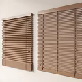 Brown Wooden Blinds Modern Wall Mounted Design For Home Windows