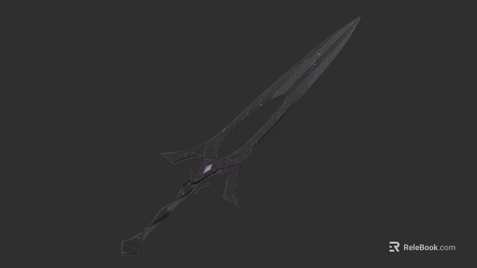 3D Model Sword Weapon Featuring Detailed Structure Transparent Blade And Metallic Handle 3d model 