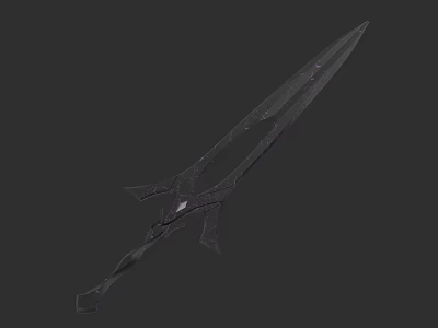 3D Model Sword Weapon Featuring Detailed Structure Transparent Blade And Metallic Handle 3d model