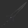 3D Model Sword Weapon Featuring Detailed Structure Transparent Blade And Metallic Handle 3d model