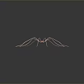 Realistic Pink Spider With Long Legs On Gray Background 3d model