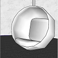Unique Spherical Hanging Sofa With Transparent Frame And White Cushion In Modern Interior