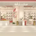 Amanlee's Modern Shoe Boutique With Pink White Decor Shoe Shelves Shoes Marble Counters And Plants