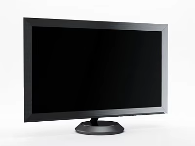 Sleek Black Computer Monitor Featuring Modern Design And Stable Stand For Home Office Use 3d model