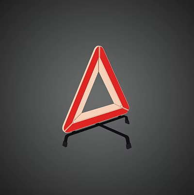 Hyundai stop sign car emergency sign reflection tripod 3d model Hyundai stop sign car emergency sign reflection tripod 3d model