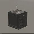 Black Jewelry Cabinet With Glass Top And Storage Drawers For Jewelry Items