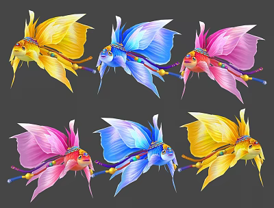 Modern game character goldfish 3d model