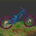 Blue Mountain Bike Showcased on Red Rocky Surface with Sturdy Frame Design