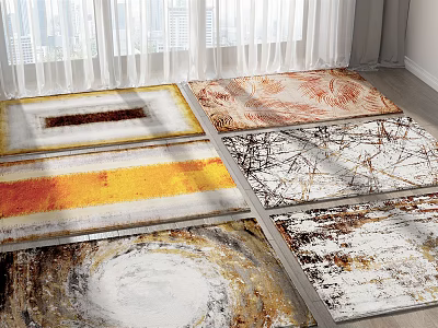 Square Rugs With Various Abstract Patterns For Living Room Home Decor 3d model