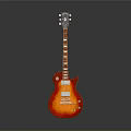 Modern Glossy Electric Guitar With Orange Red Gradient Body Classic Neck And Metal Pickups