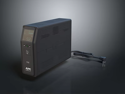 APC Uninterruptible Power Supply with LCD Display and Power Cord for Computer Protection 3d model