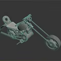 Shiny Metal Custom Motorcycle With Long Handlebars And Sleek Design For