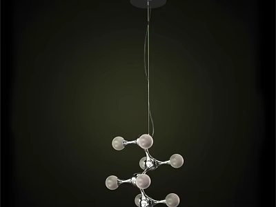 Elegant Modern Chandelier Design With Glass Balls And Metallic Hanging Structure 3d model
