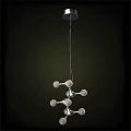 Elegant Modern Chandelier Design With Glass Balls And Metallic Hanging Structure