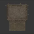 Traditional Brick Building Design With Sloped Roof Wooden Door And Small Window