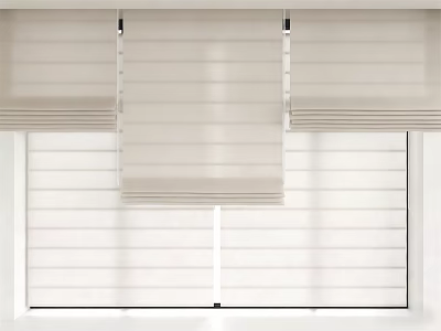 White Modern Roller Blinds For Window With Minimalist Design And Light Filtering 3d model