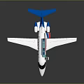 Small Passenger Jet With Blue Red Livery Exposed Interior And Open Stair