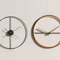 Two Stylish Wall Clocks With Simple Design Black Frame And Yellow Dial