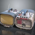 Two Vintage Digital Devices With Antennas Knobs And Control Panels 3d model