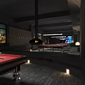 Modern Billiard Room Interior Design With Pool Tables And Stylish Lighting Fixtures