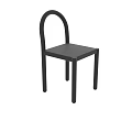 Black Leisure Chair with Arched Backrest and Straight Legs in Minimalist Design