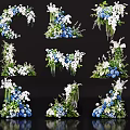 Elegant Blue And White Floral Arrangements In Decorative Vases For Home Decor