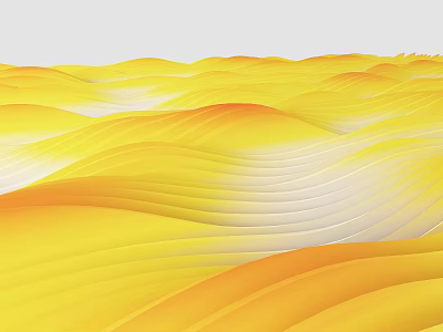 Abstract Yellow And Orange Wavy Texture With Flowing Landscape Patterns 3d model