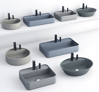 Nordic wash basin counter basin simple counter basin wash basin 3d model