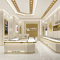 Luxurious China Gold Jewelry Store Interior With Modern Display Counters And Lighting