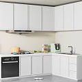 Modern Kitchen Interior With White Cabinets Countertop Sink And Dishwasher Appliances