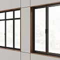Modern Casement Windows With Black Frames And Clear Glass On White Wall