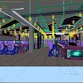 Modern Internet Cafe Shangcheng E-Sports Internet Cafe 3d model