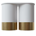 Modern LED Downlights With White Body And Gold Accent Rings Illuminated Design