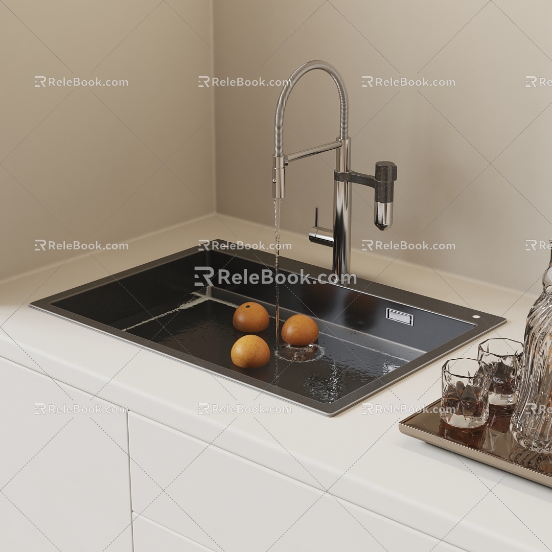 Modern vegetable sink 3d model