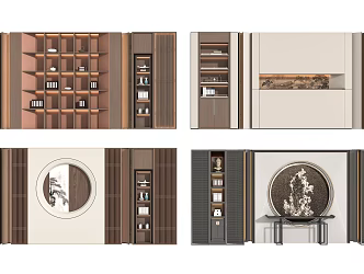 New Chinese background wall 3d model