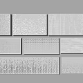 White Decorative Wall Panels With Various Textured Patterns For Interior Design 3d model